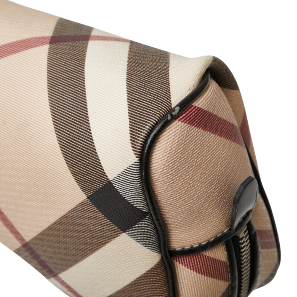 Burberry Nova Check Pouch Beige Tan Black Multicolor Leather - Picture 6 of 9